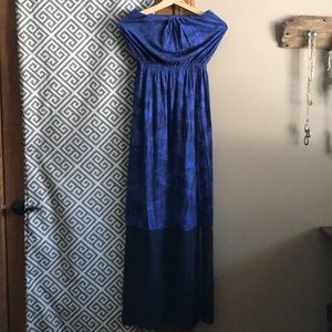 Express maxi sleeveless blue dress